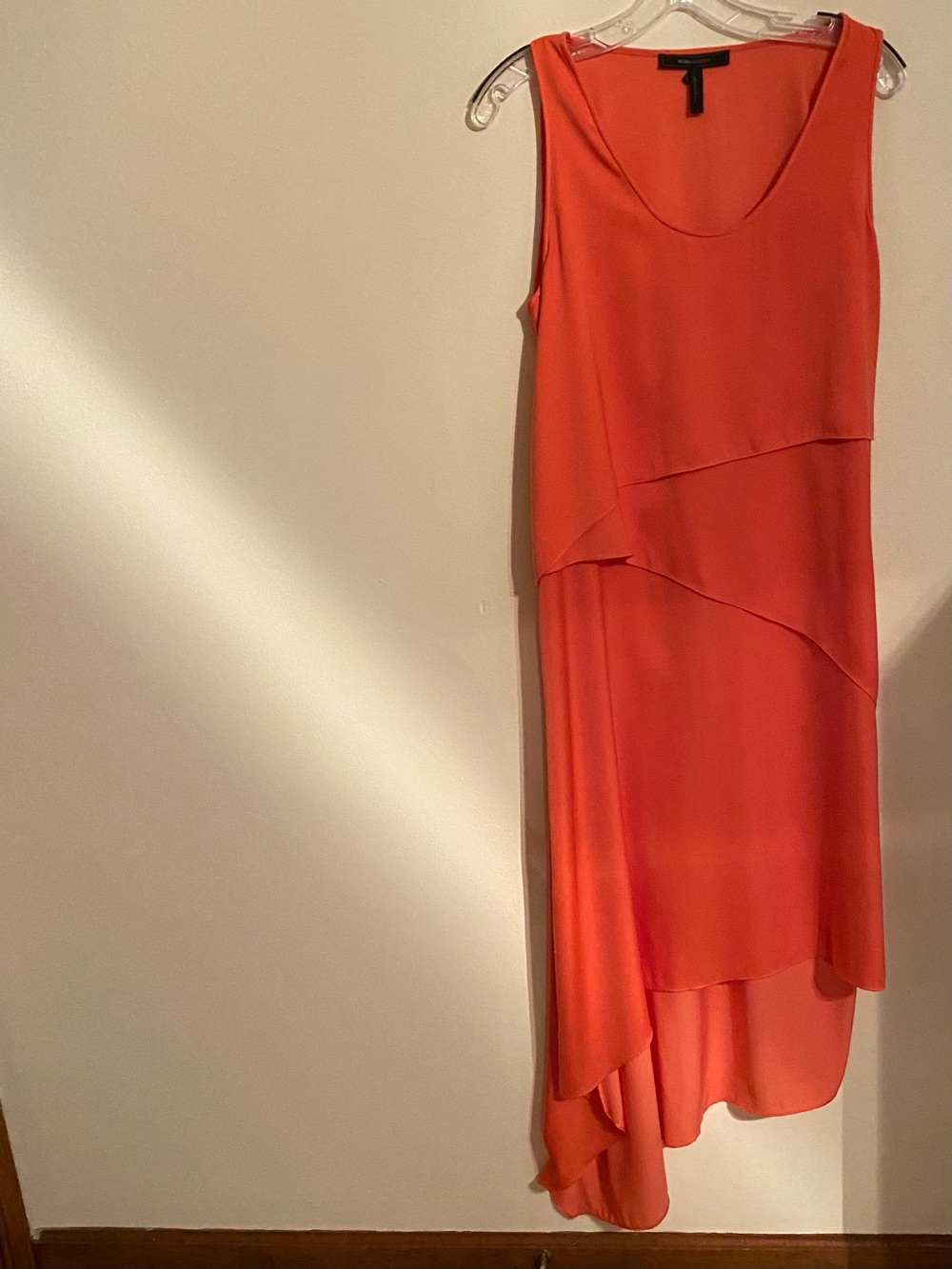 Soft Surroundings Coral Sleeveless High-Low Layered Dress